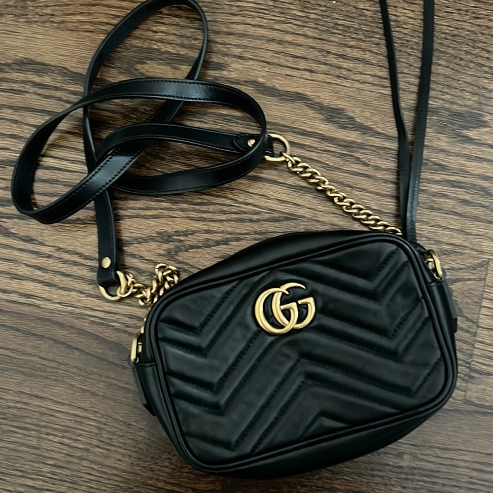 Authentic GG Marmont matelassé mini bag